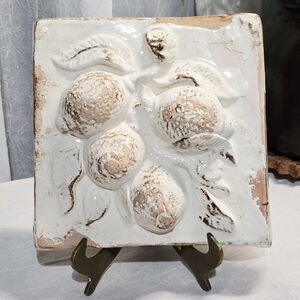 Rustic Cream and Brown Fruit Relief Tile